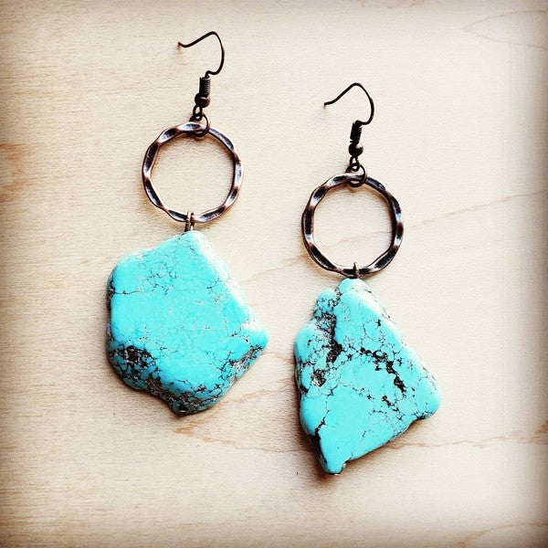 Della Blue Turquoise Chunky Earrings