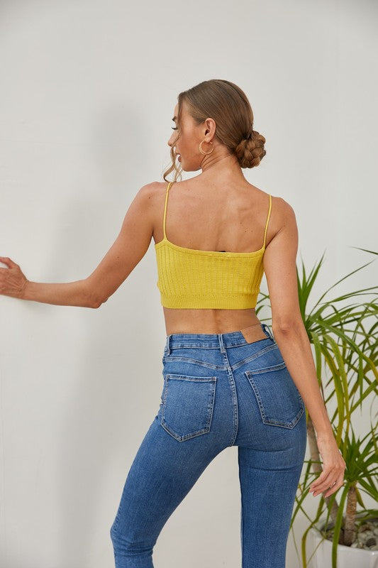 Iris Basic Strappy Sleeveless Racerback Crop Top