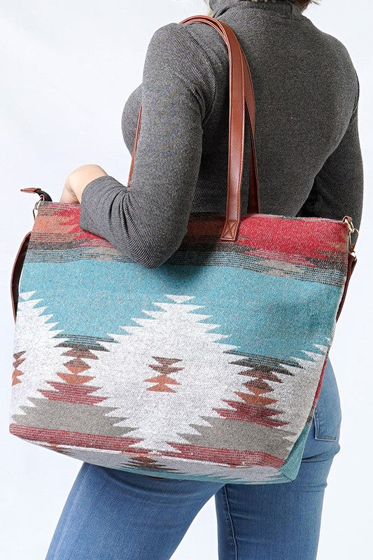 Mabel Western Aztec Large Weekender Bag