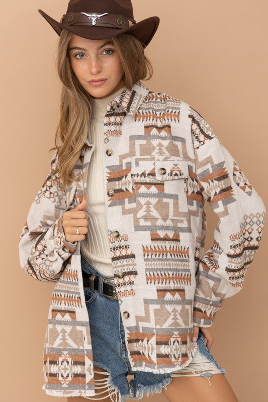 Connie Aztec Western Shacket