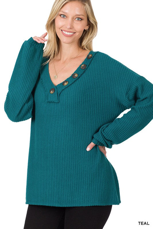 Aileen Thermal Waffle Sweater