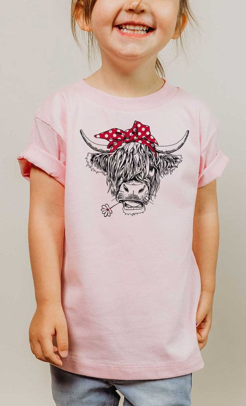 Highland Cow Bandana Kids Graphic Tee