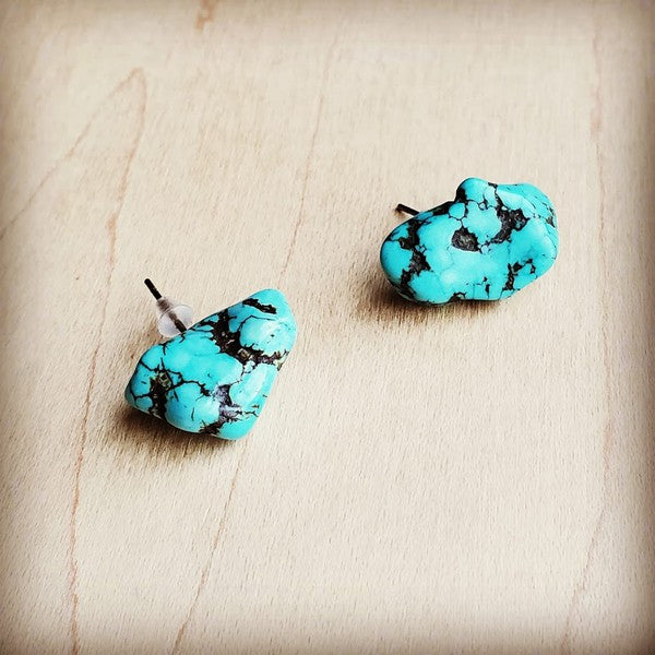 Della Blue Turquoise Stud Earrings