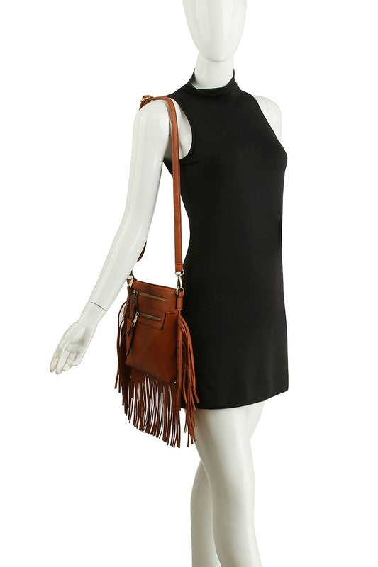 Melanie Western Fringe Crossbody Bag