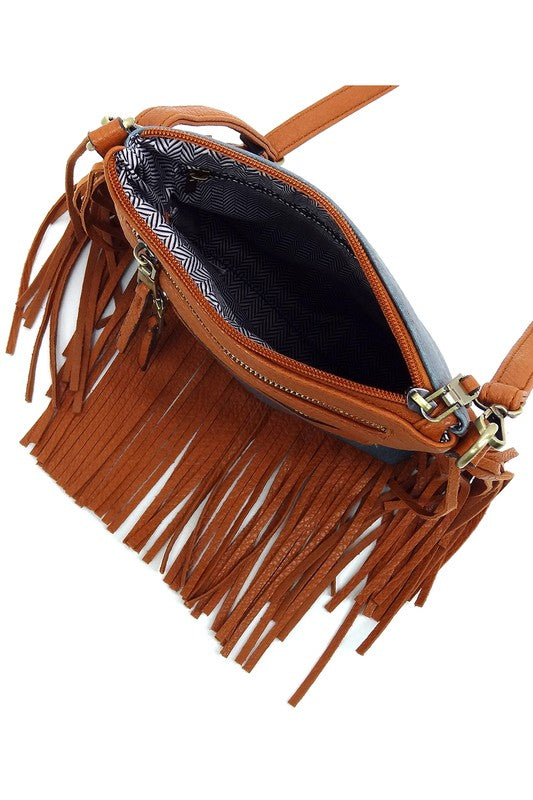 Melanie Western Fringe Crossbody Bag