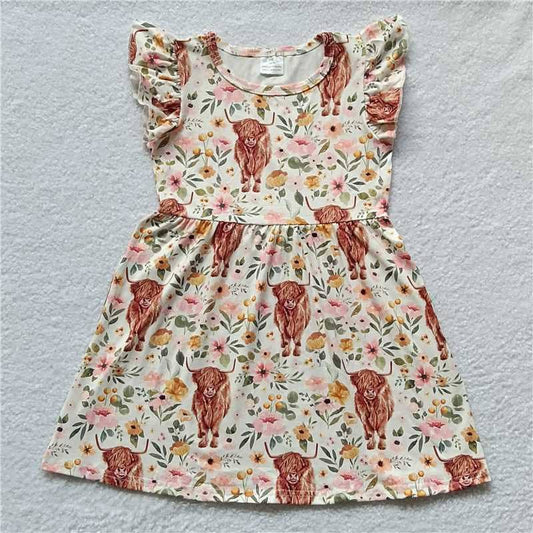 Girls Pink Cow Pearl Dress
