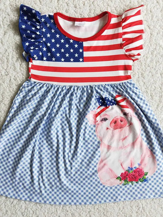 Pig 4th of July Dress